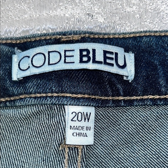 Code Bleu Deep Blue Denim JeansSize 20W High Rise Straight Leg New - Picture 8 of 13